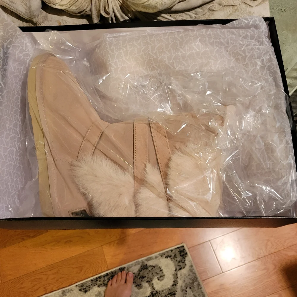 Australia Luxe Nadir Suede Sherpa Sheepskin Fur Boots in Sand #189 - Picture 11 of 11